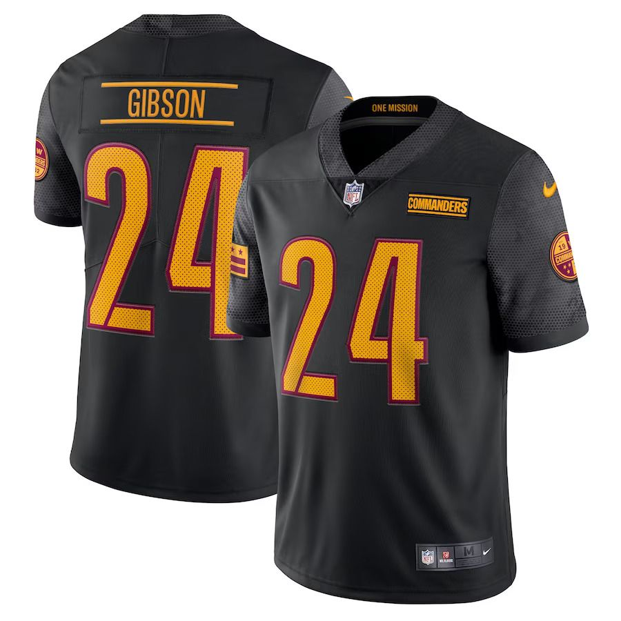 Men Washington Commanders 24 Antonio Gibson Nike Black Alternate Vapor Limited NFL Jersey